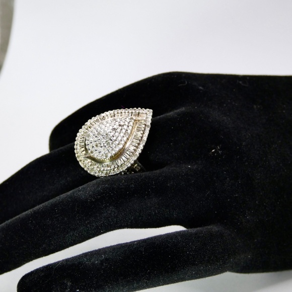 Vintage Genuine Pavé Diamond & Sterling Silver Ring Sz11